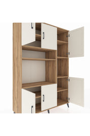 Hyperion Dolap 9 Raflı 6 Kapaklı 132x44x195 Çam-Aytaşı/Çam