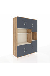 Hyperion Dolap 9 Raflı 6 Kapaklı 132x44x195 Çam-Antrasit/Aytaşı