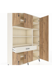 Hyperion Dolap 10 Raflı Tek Çekmeceli 6 Kapaklı 132x44x195 Aytaşı-Çam/Aytaşı