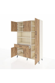 Hyperion Dolap 10 Raflı Tek Çekmeceli 6 Kapaklı 132x44x195 Aytaşı-Çam/Çam