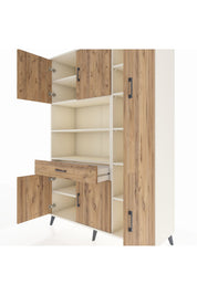 Hyperion Dolap 10 Raflı Tek Çekmeceli 6 Kapaklı 132x44x195 Aytaşı-Çam/Çam