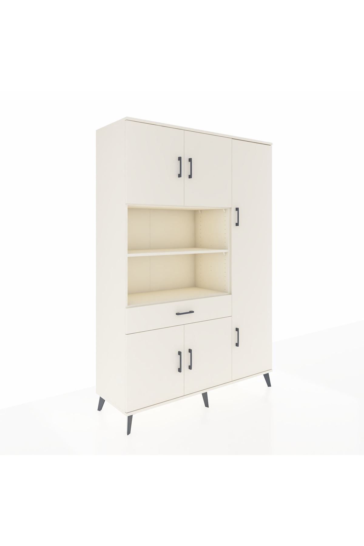 Hyperion Dolap 10 Raflı Tek Çekmeceli 6 Kapaklı 132x44x195 Aytaşı-Aytaşı/Aytaşı