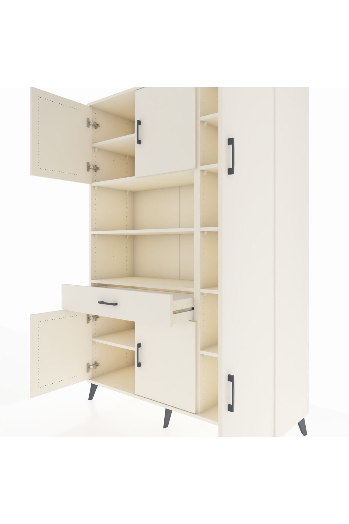 Hyperion Dolap 10 Raflı Tek Çekmeceli 6 Kapaklı 132x44x195 Aytaşı-Aytaşı/Aytaşı