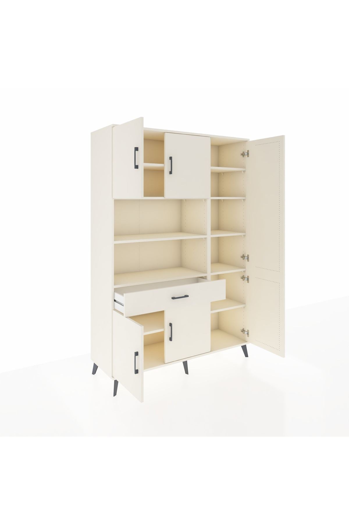 Hyperion Dolap 10 Raflı Tek Çekmeceli 6 Kapaklı 132x44x195 Aytaşı-Aytaşı/Aytaşı