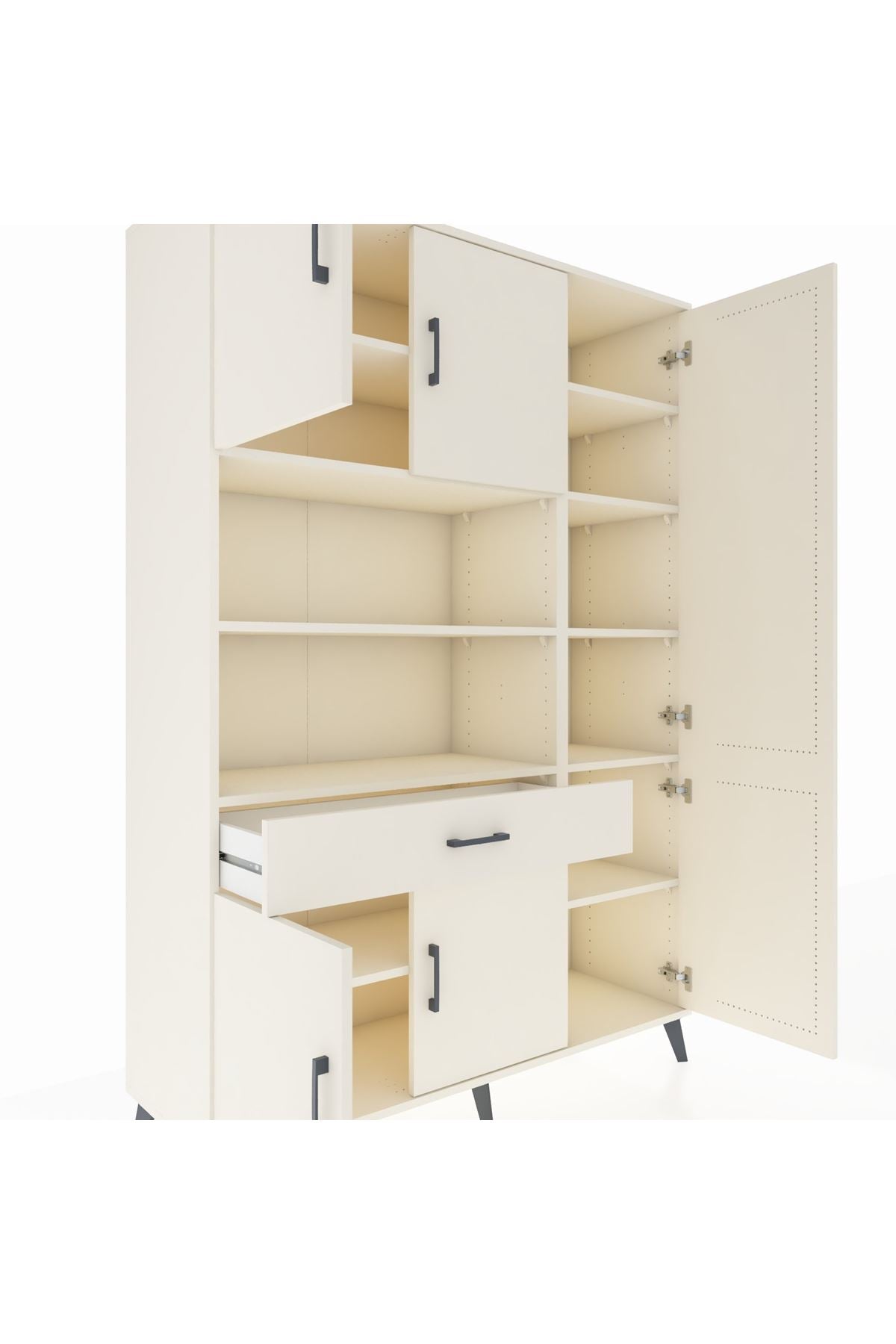 Hyperion Dolap 10 Raflı Tek Çekmeceli 6 Kapaklı 132x44x195 Aytaşı-Aytaşı/Aytaşı