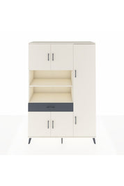 Hyperion Dolap 10 Raflı Tek Çekmeceli 6 Kapaklı 132x44x195 Aytaşı-Aytaşı/Antrasit