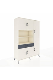 Hyperion Dolap 10 Raflı Tek Çekmeceli 6 Kapaklı 132x44x195 Aytaşı-Aytaşı/Antrasit