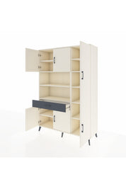 Hyperion Dolap 10 Raflı Tek Çekmeceli 6 Kapaklı 132x44x195 Aytaşı-Aytaşı/Antrasit