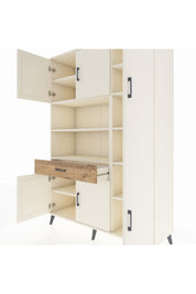 Hyperion Dolap 10 Raflı Tek Çekmeceli 6 Kapaklı 132x44x195 Aytaşı-Aytaşı/Çam