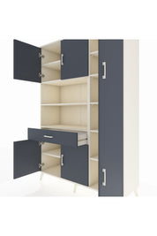 Hyperion Dolap 10 Raflı Tek Çekmeceli 6 Kapaklı 132x44x195 Aytaşı-Antrasit/Antrasit