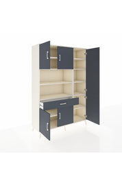 Hyperion Dolap 10 Raflı Tek Çekmeceli 6 Kapaklı 132x44x195 Aytaşı-Antrasit/Antrasit