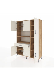 Hyperion Dolap 10 Raflı Tek Çekmeceli 6 Kapaklı 132x44x195 Çam-Aytaşı/Aytaşı