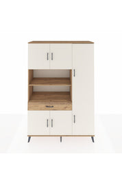 Hyperion Dolap 10 Raflı Tek Çekmeceli 6 Kapaklı 132x44x195 Çam-Aytaşı/Çam