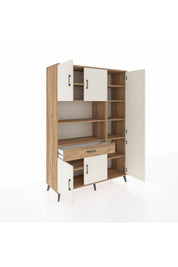 Hyperion Dolap 10 Raflı Tek Çekmeceli 6 Kapaklı 132x44x195 Çam-Aytaşı/Çam