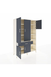 Hyperion Dolap 10 Raflı Tek Çekmeceli 5 Kapaklı 132x44x195 Aytaşı-Antrasit/Antrasit