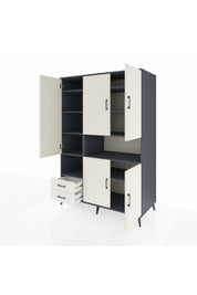 Kronos Dolap 10 Raflı 2 Çekmeceli 5 Kapaklı 132x59x195 Antrasit-Aytaşı/Aytaşı