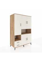 Kronos Dolap 10 Raflı 2 Çekmeceli 5 Kapaklı 132x59x195 Çam-Aytaşı/Aytaşı