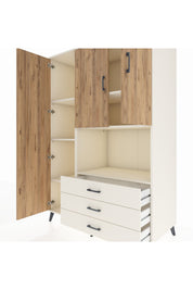 Kronos Dolap 6 Raflı 3 Çekmeceli 3 Kapaklı 132x59x195 Aytaşı-Çam/Aytaşı