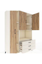 Kronos Dolap 6 Raflı 3 Çekmeceli 3 Kapaklı 132x59x195 Aytaşı-Çam/Aytaşı
