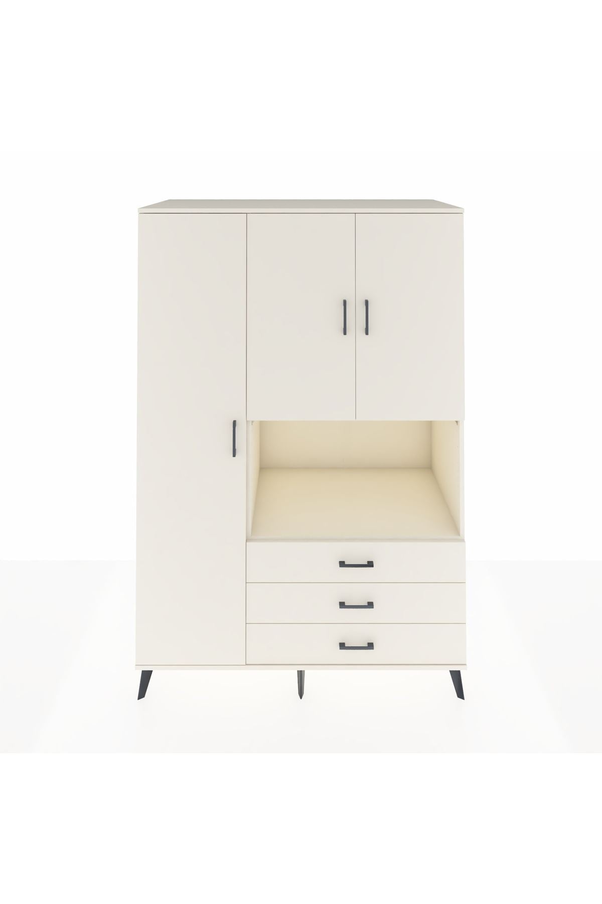 Kronos Dolap 6 Raflı 3 Çekmeceli 3 Kapaklı 132x59x195 Aytaşı-Aytaşı/Aytaşı