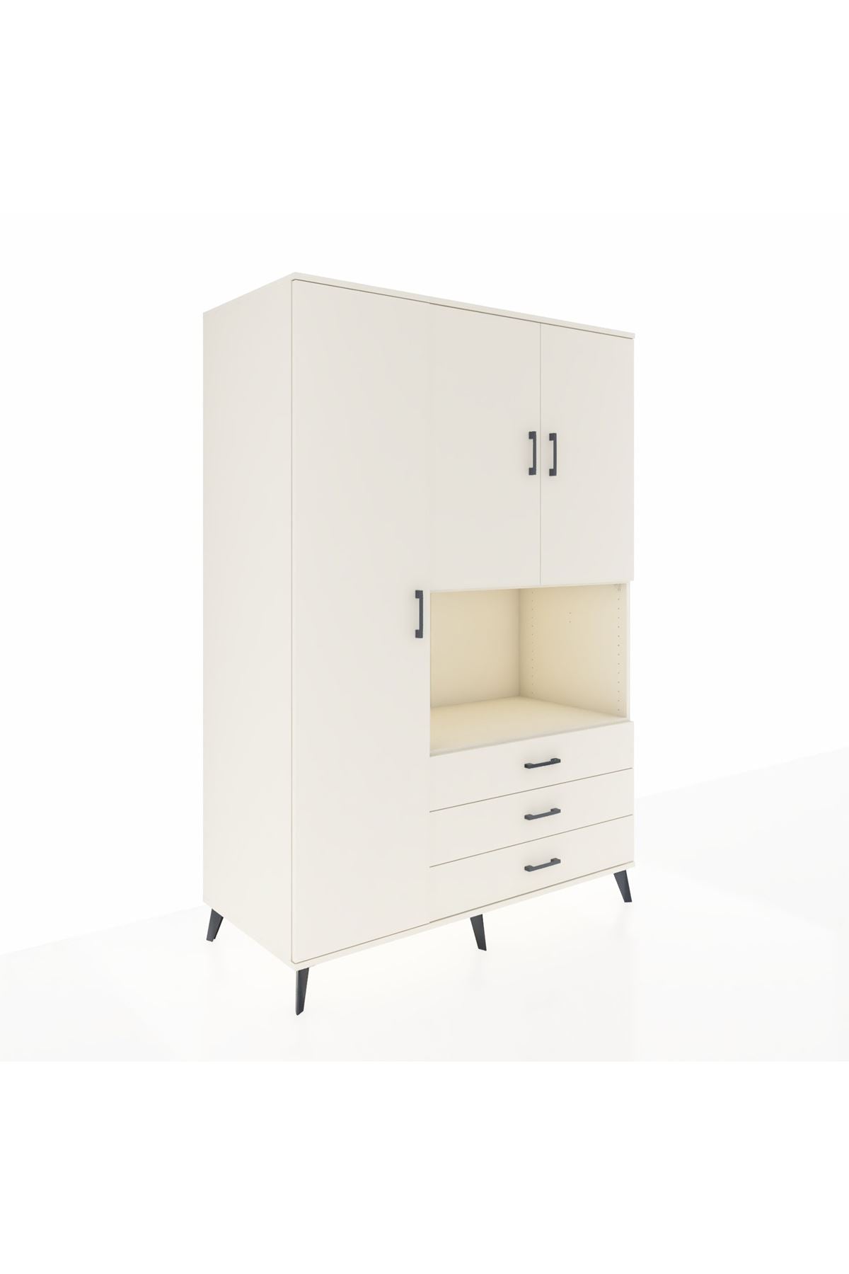 Kronos Dolap 6 Raflı 3 Çekmeceli 3 Kapaklı 132x59x195 Aytaşı-Aytaşı/Aytaşı