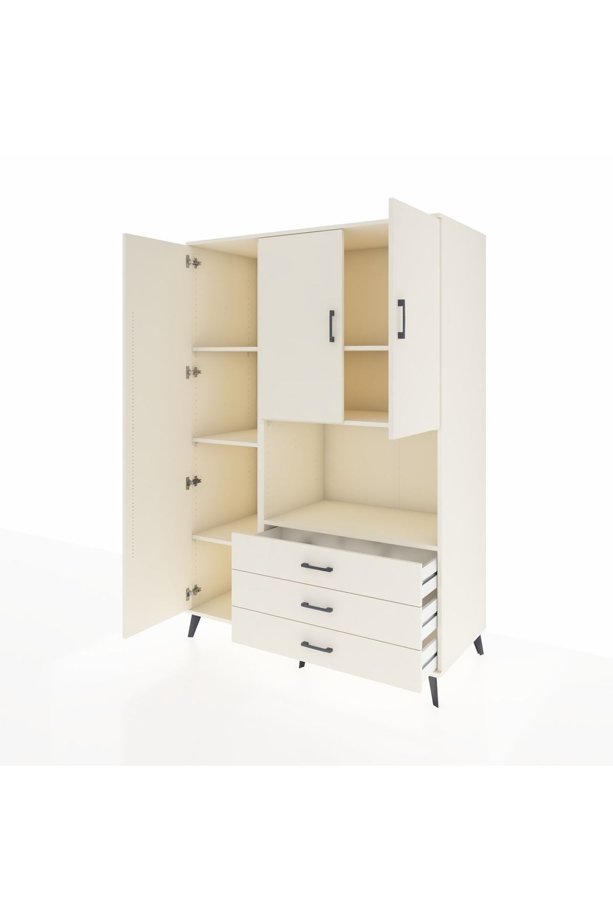 Kronos Dolap 6 Raflı 3 Çekmeceli 3 Kapaklı 132x59x195 Aytaşı-Aytaşı/Aytaşı