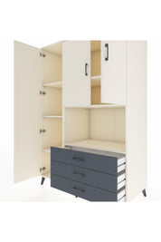 Kronos Dolap 6 Raflı 3 Çekmeceli 3 Kapaklı 132x59x195 Aytaşı-Aytaşı/Antrasit