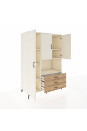 Kronos Dolap 6 Raflı 3 Çekmeceli 3 Kapaklı 132x59x195 Aytaşı-Aytaşı/Çam