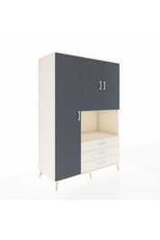 Kronos Dolap 6 Raflı 3 Çekmeceli 3 Kapaklı 132x59x195 Aytaşı-Antrasit/Aytaşı