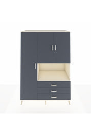 Kronos Dolap 6 Raflı 3 Çekmeceli 3 Kapaklı 132x59x195 Aytaşı-Antrasit/Antrasit