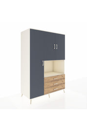 Kronos Dolap 6 Raflı 3 Çekmeceli 3 Kapaklı 132x59x195 Aytaşı-Antrasit/Çam