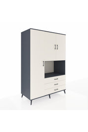 Kronos Dolap 6 Raflı 3 Çekmeceli 3 Kapaklı 132x59x195 Antrasit-Aytaşı/Aytaşı