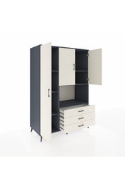 Kronos Dolap 6 Raflı 3 Çekmeceli 3 Kapaklı 132x59x195 Antrasit-Aytaşı/Aytaşı