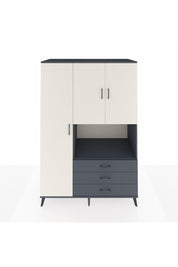 Kronos Dolap 6 Raflı 3 Çekmeceli 3 Kapaklı 132x59x195 Antrasit-Aytaşı/Antrasit