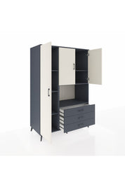 Kronos Dolap 6 Raflı 3 Çekmeceli 3 Kapaklı 132x59x195 Antrasit-Aytaşı/Antrasit