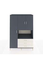 Kronos Dolap 6 Raflı 3 Çekmeceli 3 Kapaklı 132x59x195 Antrasit-Antrasit/Aytaşı