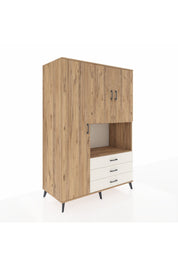 Kronos Dolap 6 Raflı 3 Çekmeceli 3 Kapaklı 132x59x195 Çam-Çam/Aytaşı