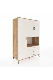 Kronos Dolap 6 Raflı 3 Çekmeceli 3 Kapaklı 132x59x195 Çam-Aytaşı/Aytaşı