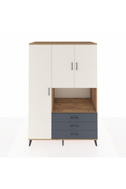 Kronos Dolap 6 Raflı 3 Çekmeceli 3 Kapaklı 132x59x195 Çam-Aytaşı/Antrasit