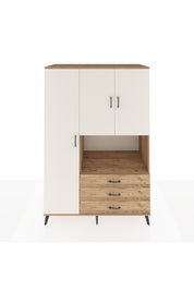 Kronos Dolap 6 Raflı 3 Çekmeceli 3 Kapaklı 132x59x195 Çam-Aytaşı/Çam