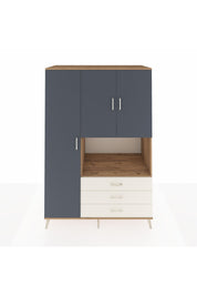 Kronos Dolap 6 Raflı 3 Çekmeceli 3 Kapaklı 132x59x195 Çam-Antrasit/Aytaşı