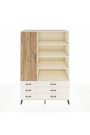 Kronos Dolap 8 Raflı 6 Çekmeceli Tek Kapaklı 132x59x195 Aytaşı-Çam/Aytaşı