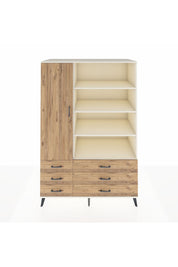 Kronos Dolap 8 Raflı 6 Çekmeceli Tek Kapaklı 132x59x195 Aytaşı-Çam/Çam