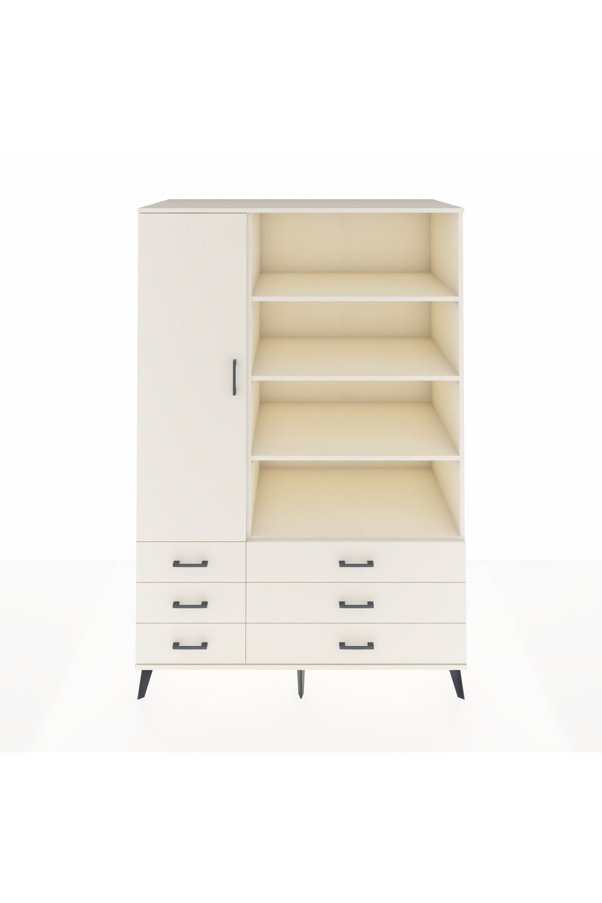 Kronos Dolap 8 Raflı 6 Çekmeceli Tek Kapaklı 132x59x195 Aytaşı-Aytaşı/Aytaşı