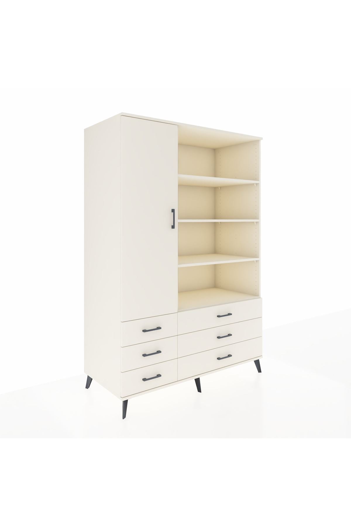 Kronos Dolap 8 Raflı 6 Çekmeceli Tek Kapaklı 132x59x195 Aytaşı-Aytaşı/Aytaşı