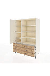 Kronos Dolap 8 Raflı 6 Çekmeceli Tek Kapaklı 132x59x195 Aytaşı-Aytaşı/Çam