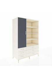 Kronos Dolap 8 Raflı 6 Çekmeceli Tek Kapaklı 132x59x195 Aytaşı-Antrasit/Aytaşı