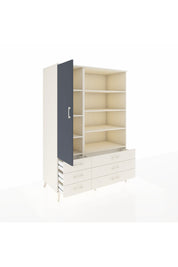 Kronos Dolap 8 Raflı 6 Çekmeceli Tek Kapaklı 132x59x195 Aytaşı-Antrasit/Aytaşı