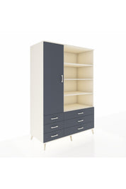 Kronos Dolap 8 Raflı 6 Çekmeceli Tek Kapaklı 132x59x195 Aytaşı-Antrasit/Antrasit