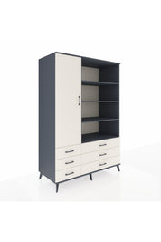 Kronos Dolap 8 Raflı 6 Çekmeceli Tek Kapaklı 132x59x195 Antrasit-Aytaşı/Aytaşı